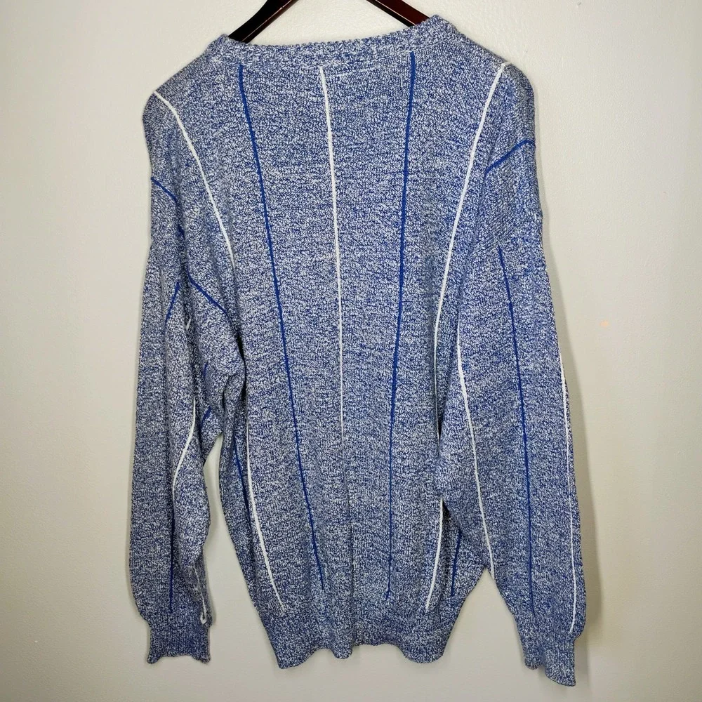 Vintage Claiborne Argyle Knit Sweater Mens Large‎ Blue Preppy Academia Golf